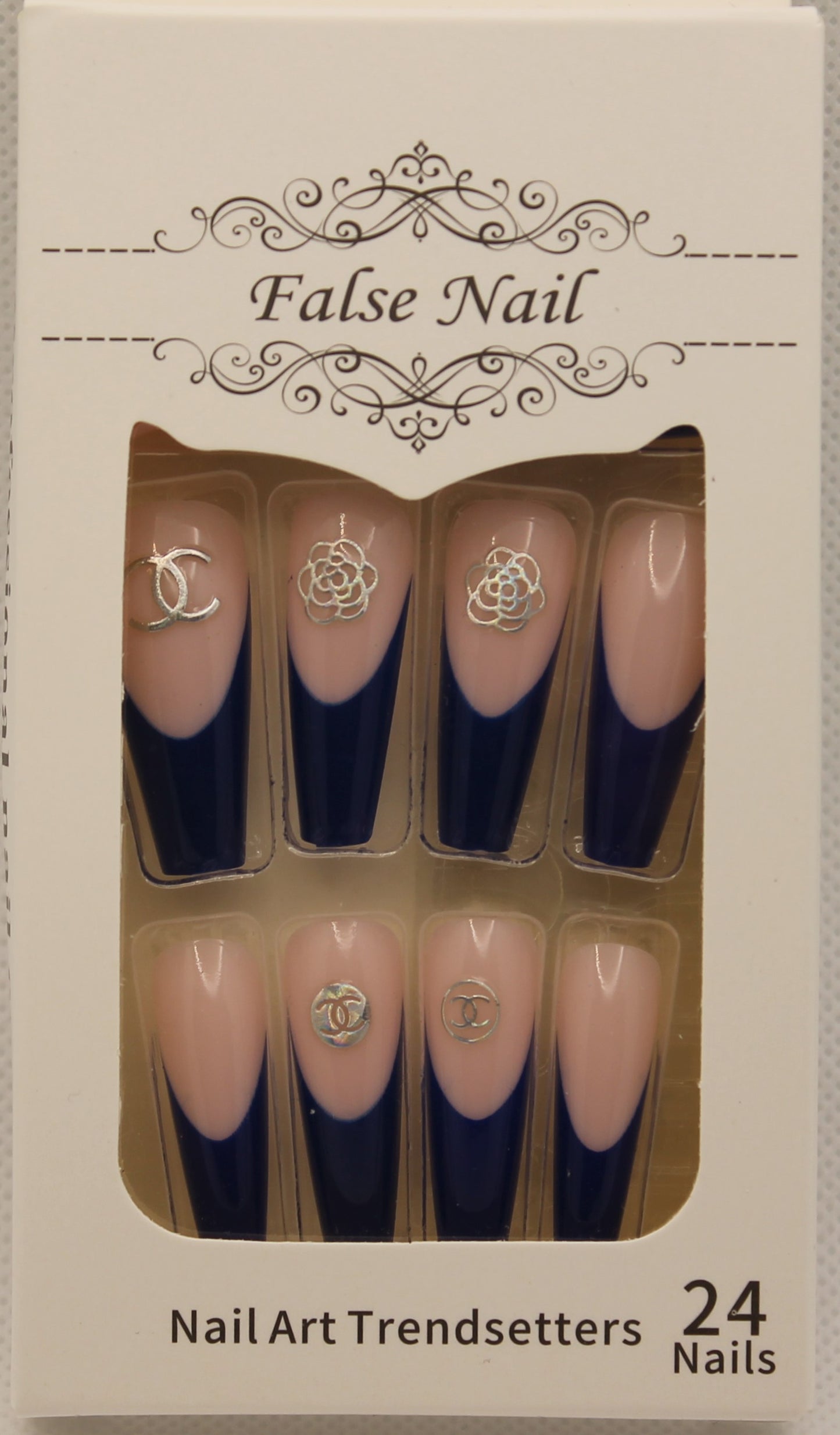 Chanel Designer Nails - Nude & Blue