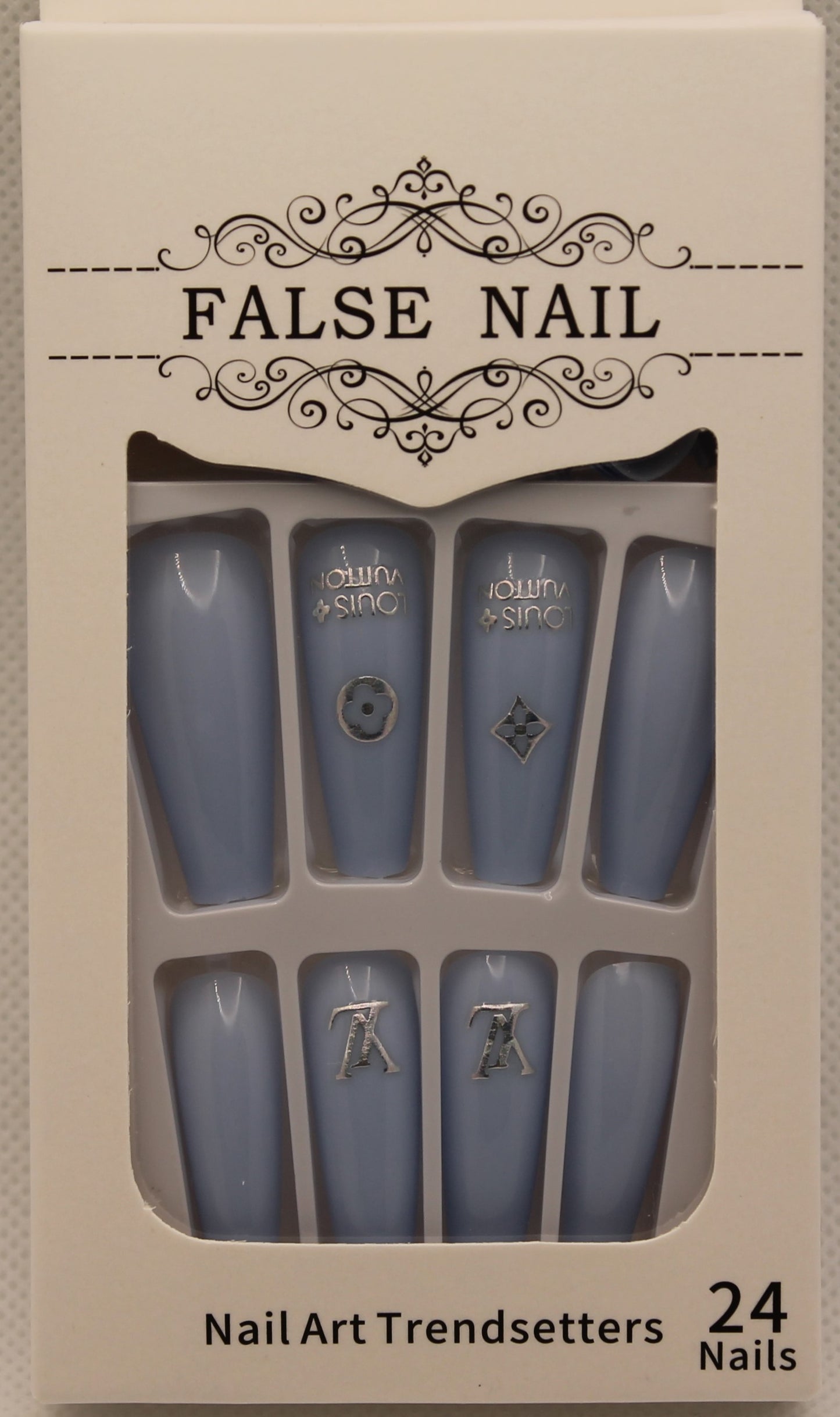 Louis Vuitton Designer Nails - Baby Blue
