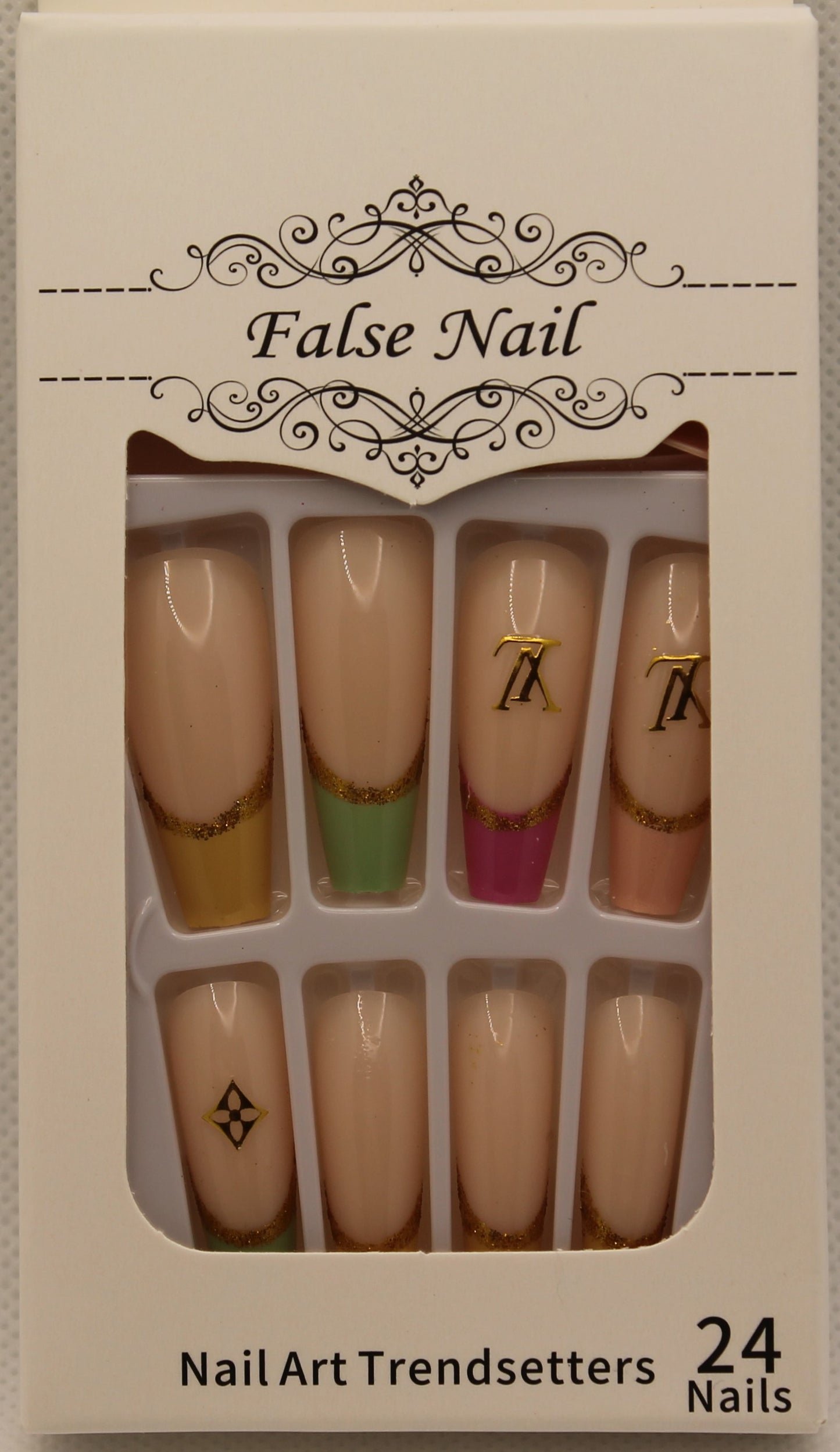 Louis Vuitton Designer Nails - Nude & Multicolor