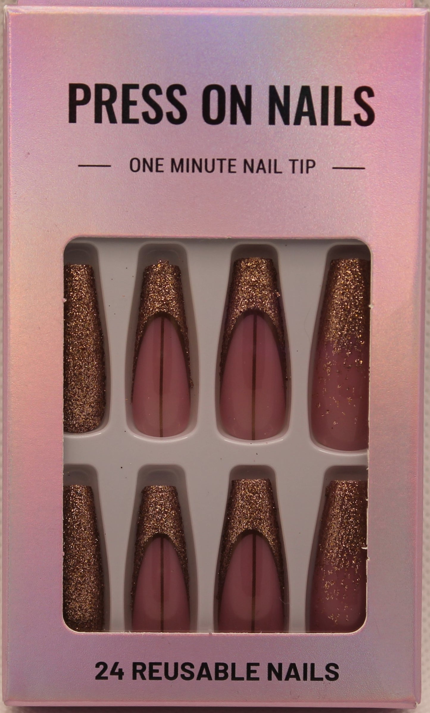 Press On Nails - Nude/Gold