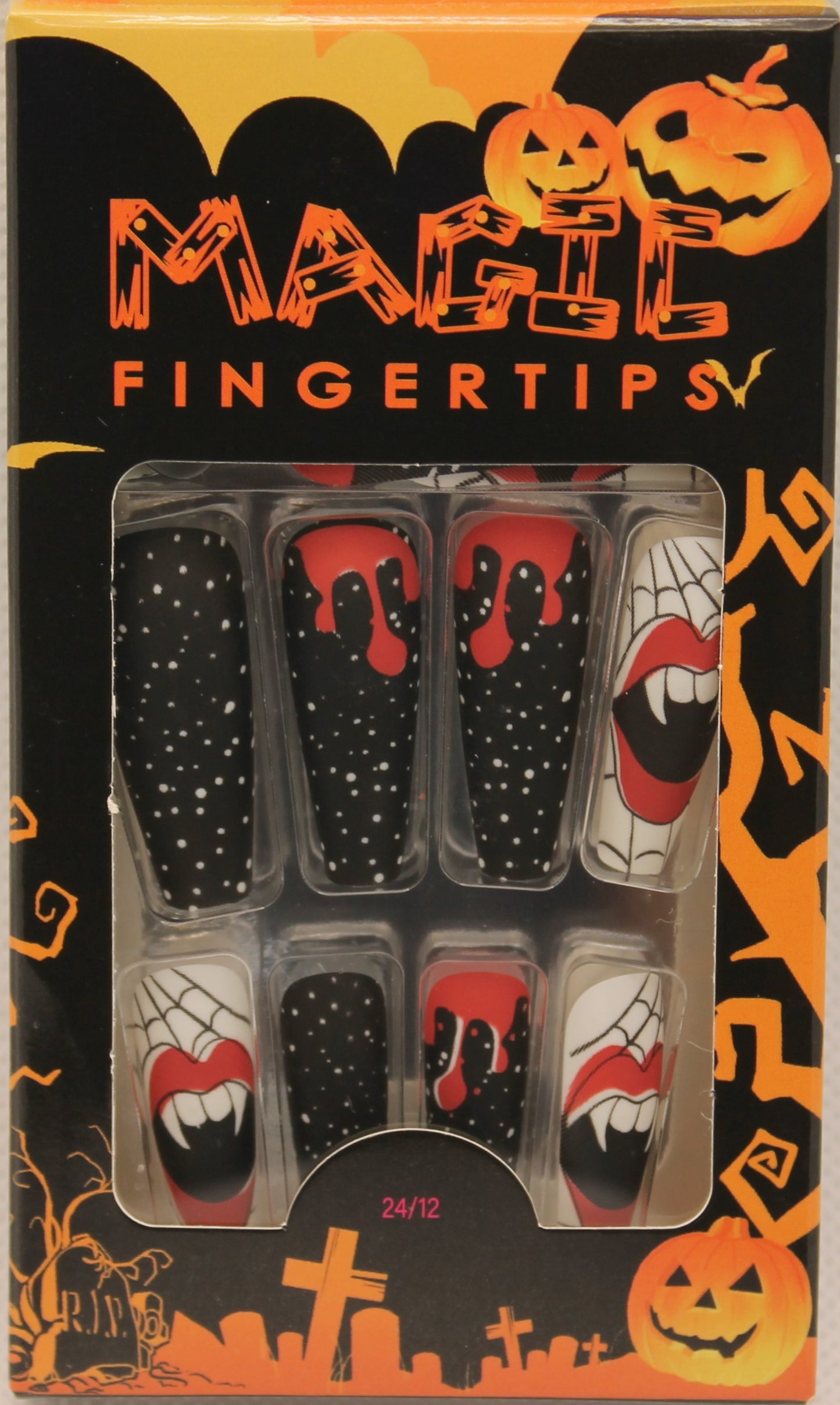 Press On Nails - Black/White/Red