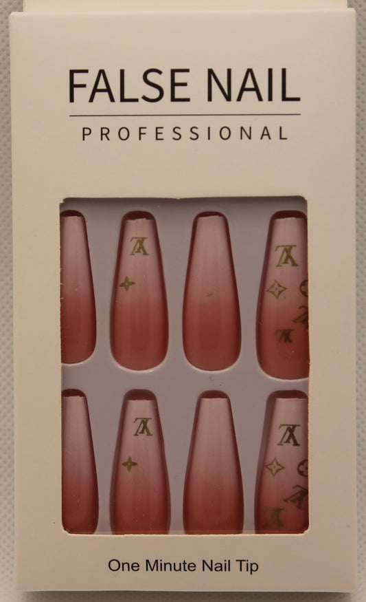 Louis Vuitton Designer Nails - Pink