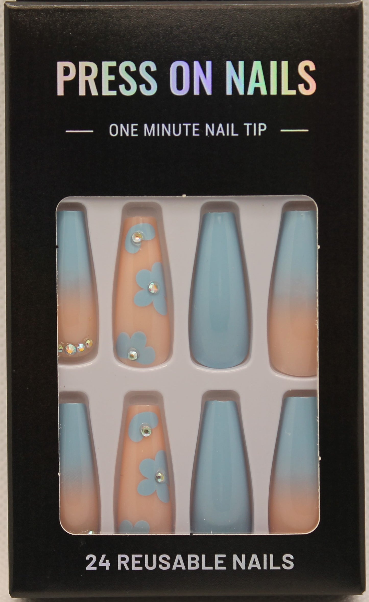 Press On Nails - Nude/Blue