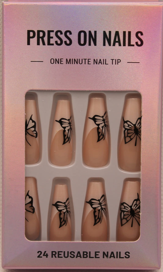 Press On Nails - Nude/White