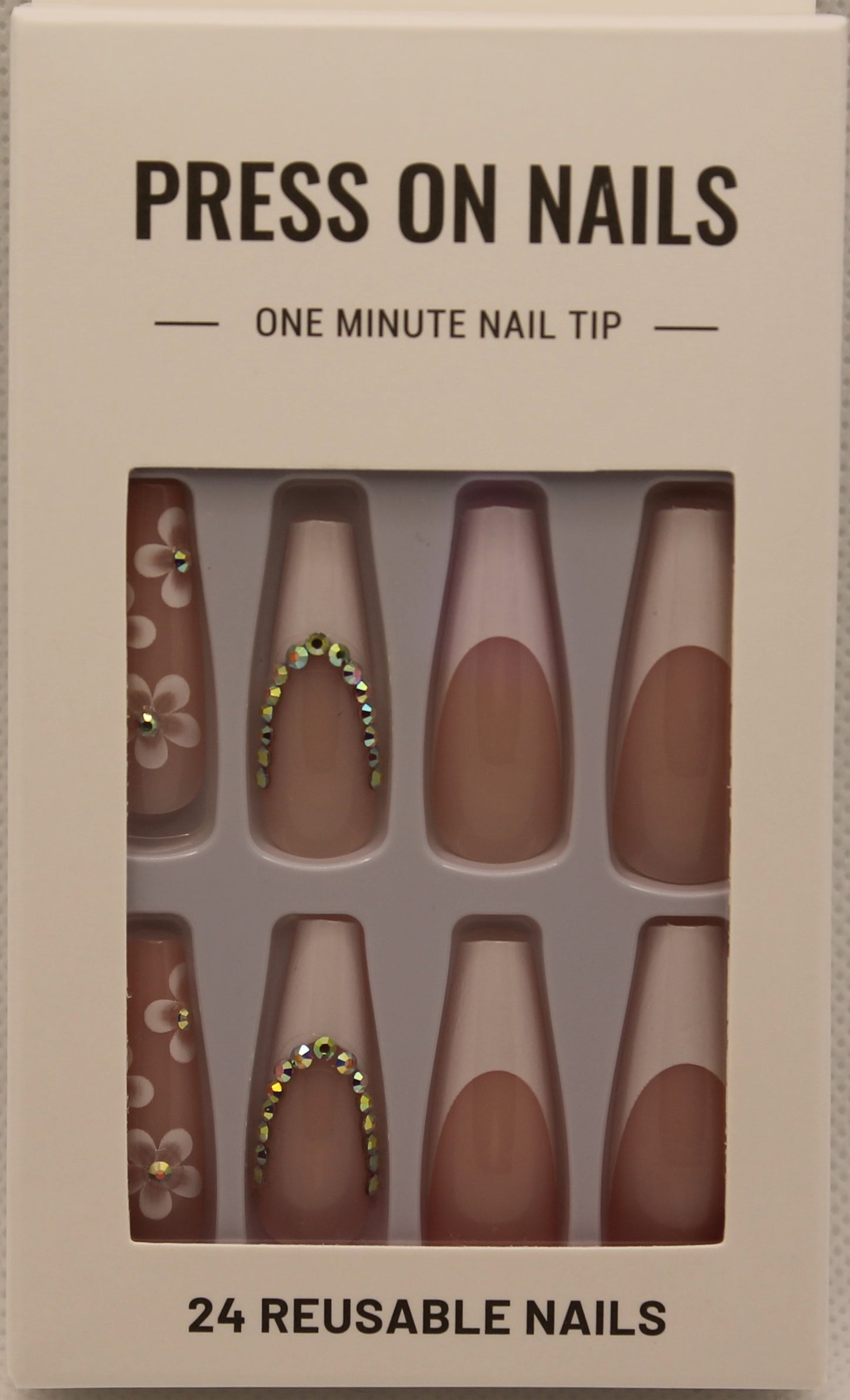 Press On Nails - Nude/White