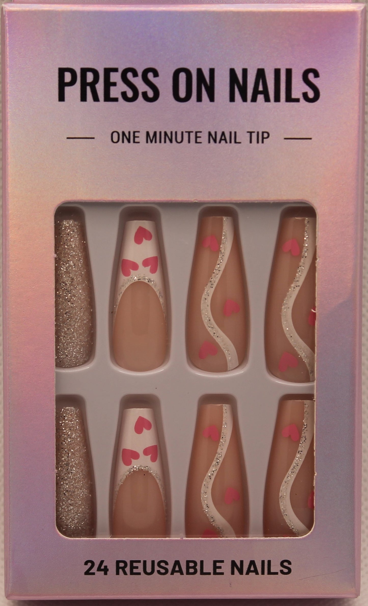 Press On Nails - Nude/White